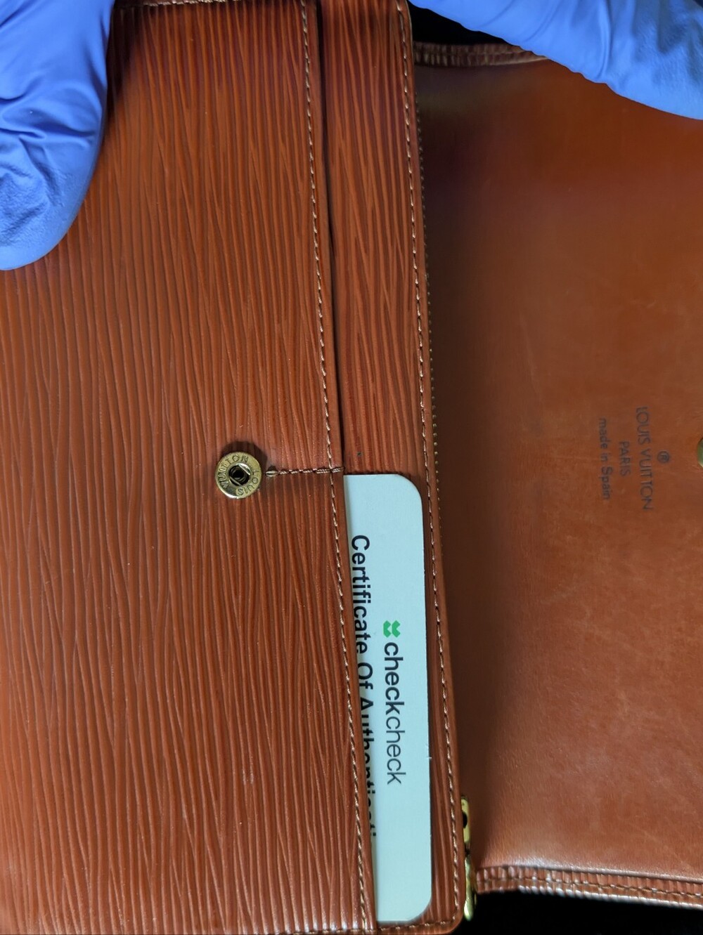 Louis Vuitton Tan Epi Leather Long Wallet with Snap